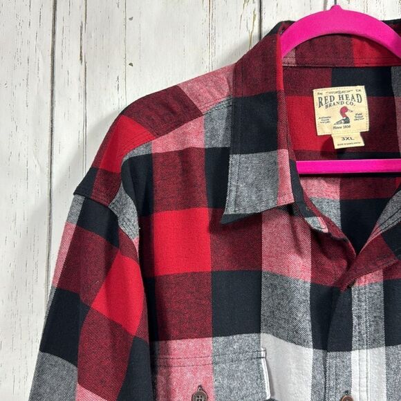 Red Head Brand Co. 3XL Buffalo Plaid Flannel Shirt Rugged Outdoor Cabin Core - Picture 3 of 15